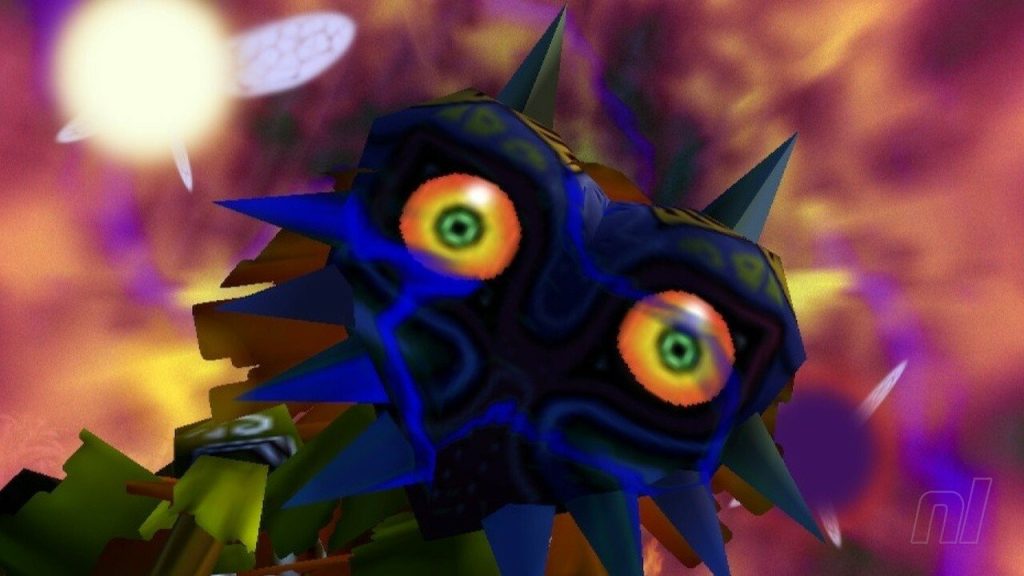ゼルダ：Wii仮想コンソールエミュレーションから明らかに「より洗練されたN64」に切り替えたときのマジョラのカットシーンマスク