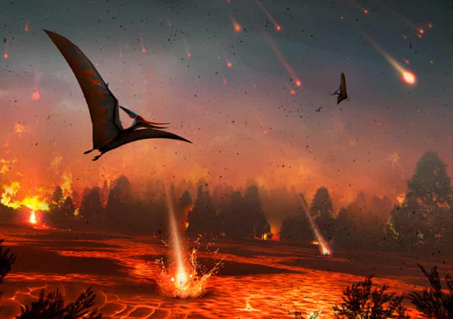 6500万年前、地球への小惑星の衝突は恐竜、翼竜および他の多くの種を一掃しました。